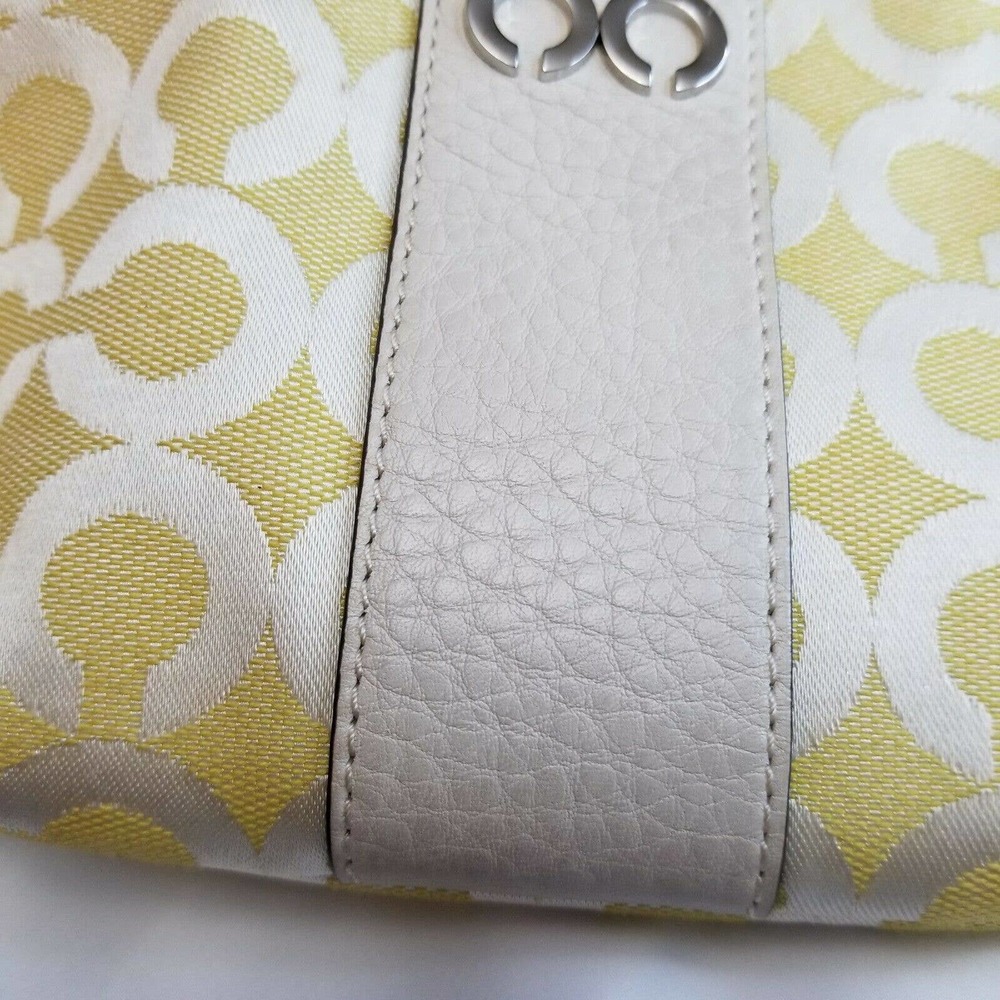 Coach Wristlet Yellow C Fabric Leather Trim Strap - Picture 11 of 12